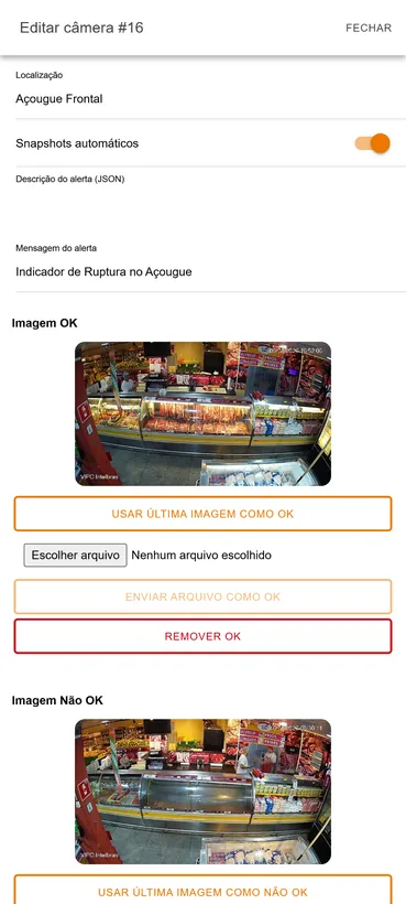 Snapshots por câmera